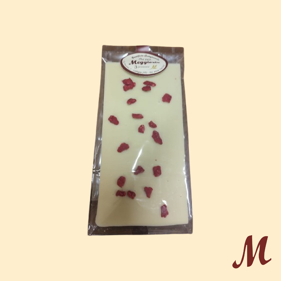 Tavoletta artigianale Cioccolato Bianco e Lamponi