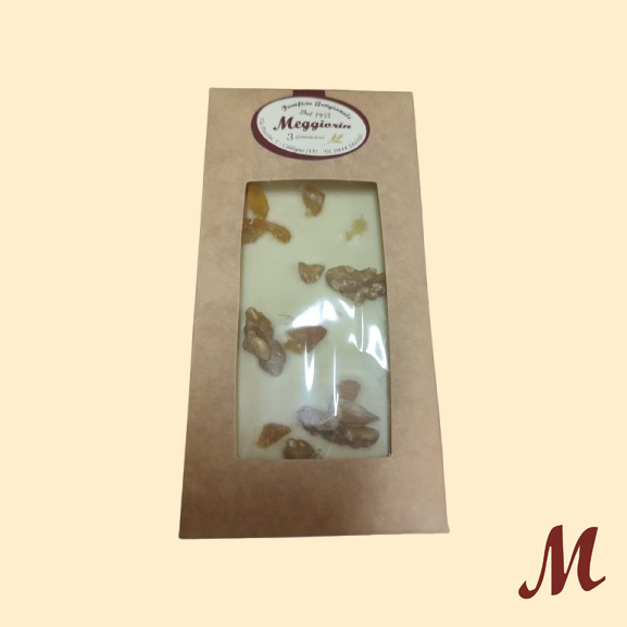 Tavoletta artigianale cioccolato bianco, limone e noci